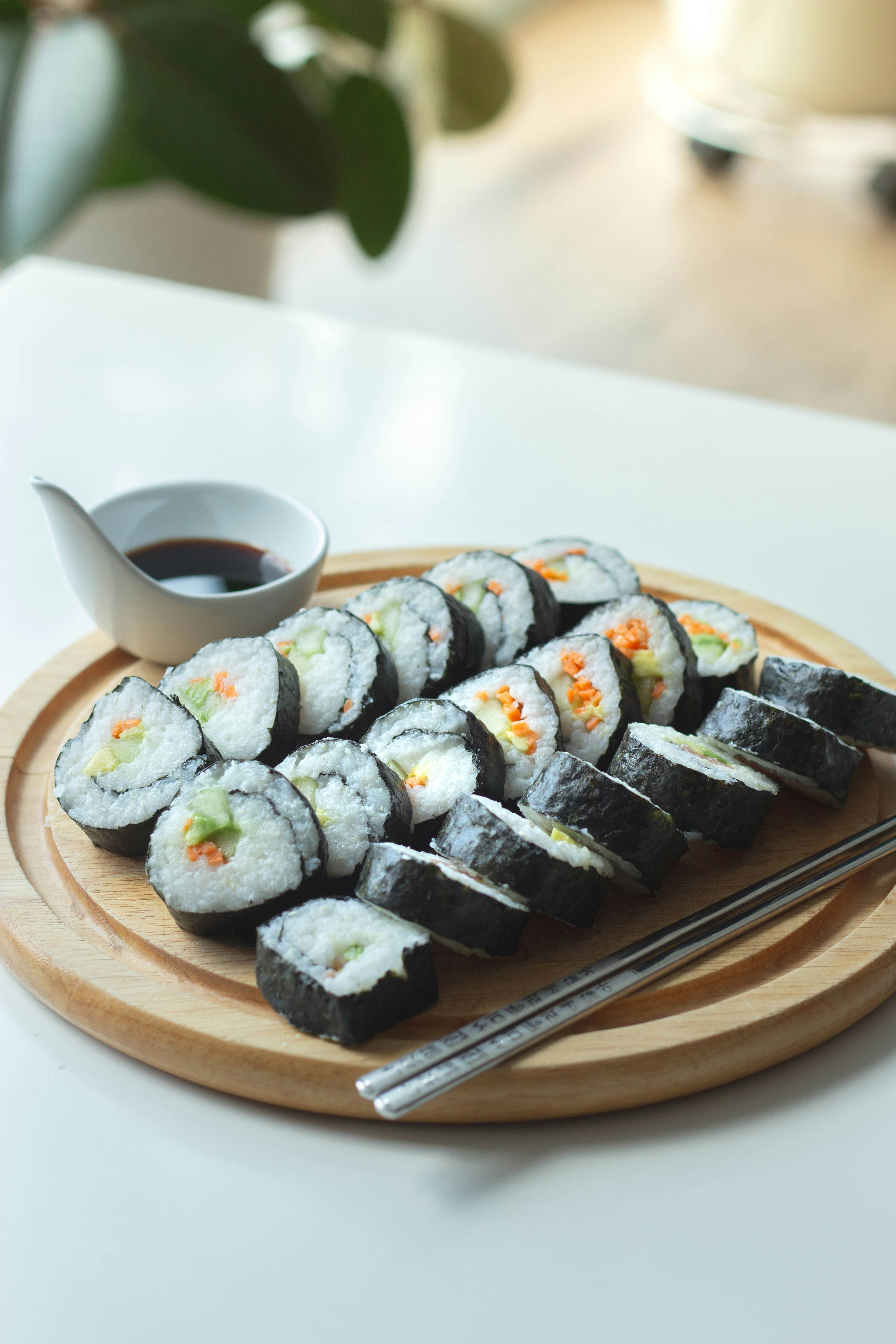 sushi on platter